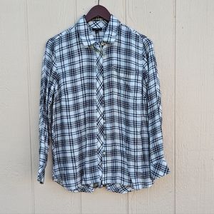 NWT Talbots Kasey Plaid Long-Button Back Shirt